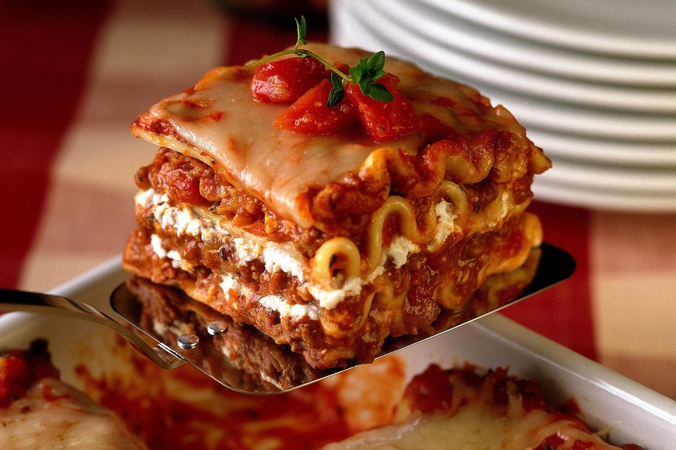 Lasagna with meat and bolognese sauce