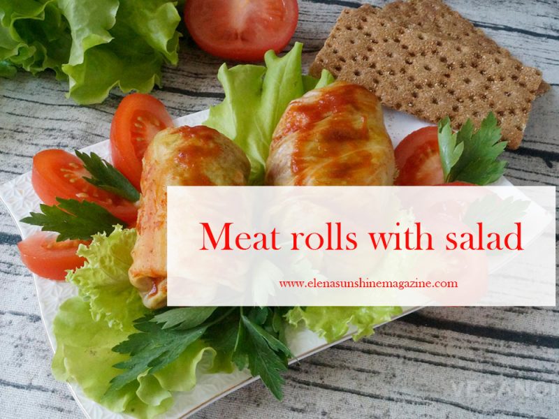 Meat rolls with salad
