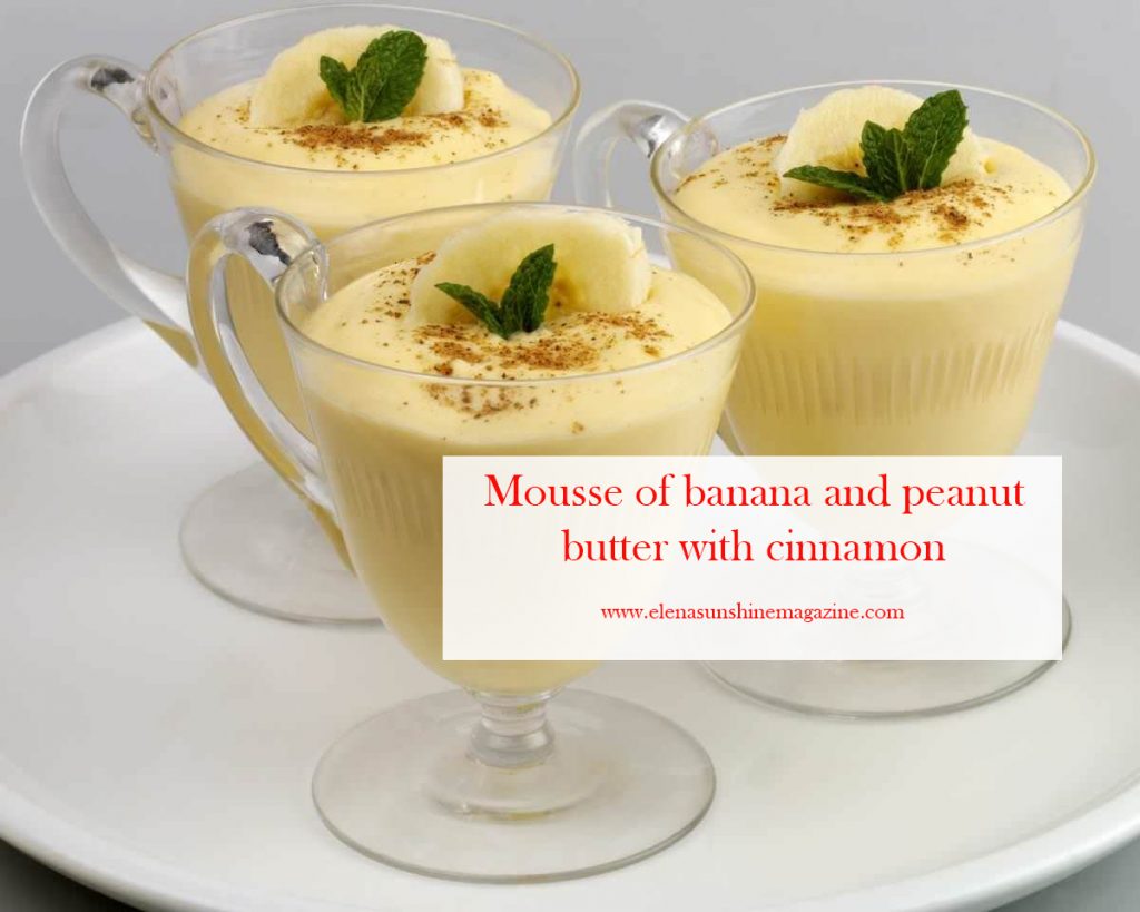 Mousse of banana and peanut butter with cinnamon
