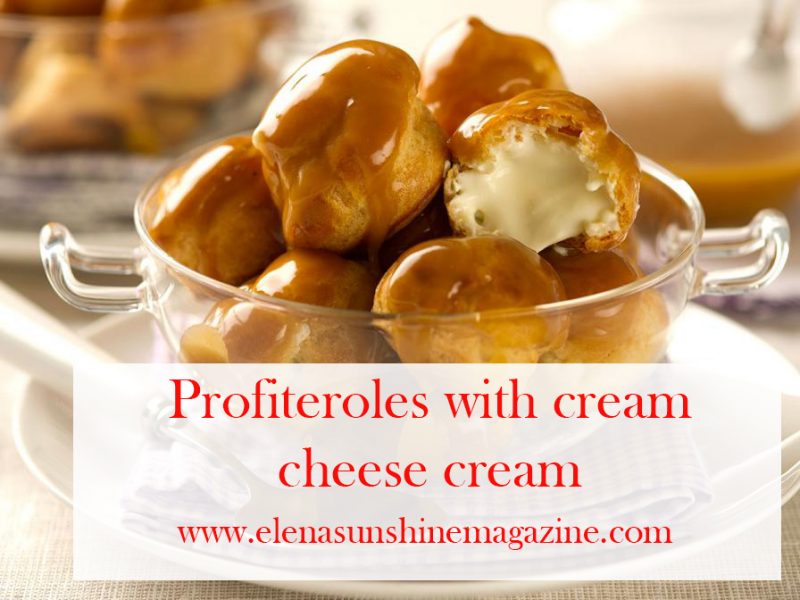 Profiteroles with cream cheese cream