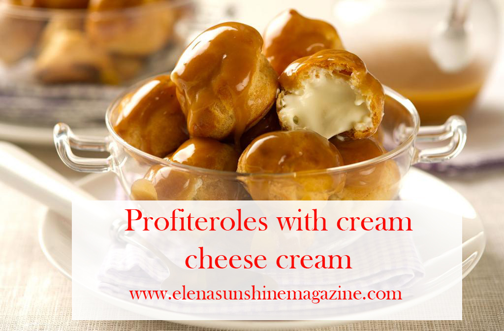 Profiteroles with cream cheese cream
