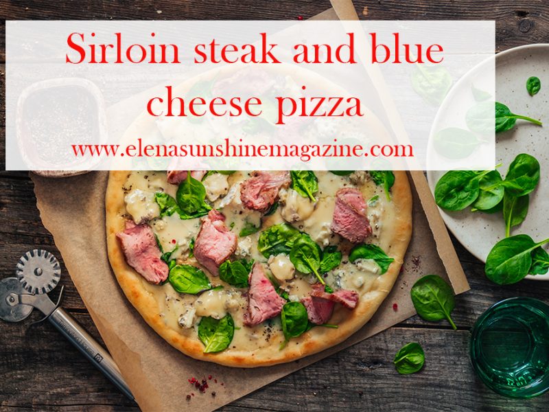Sirloin steak and blue cheese pizza