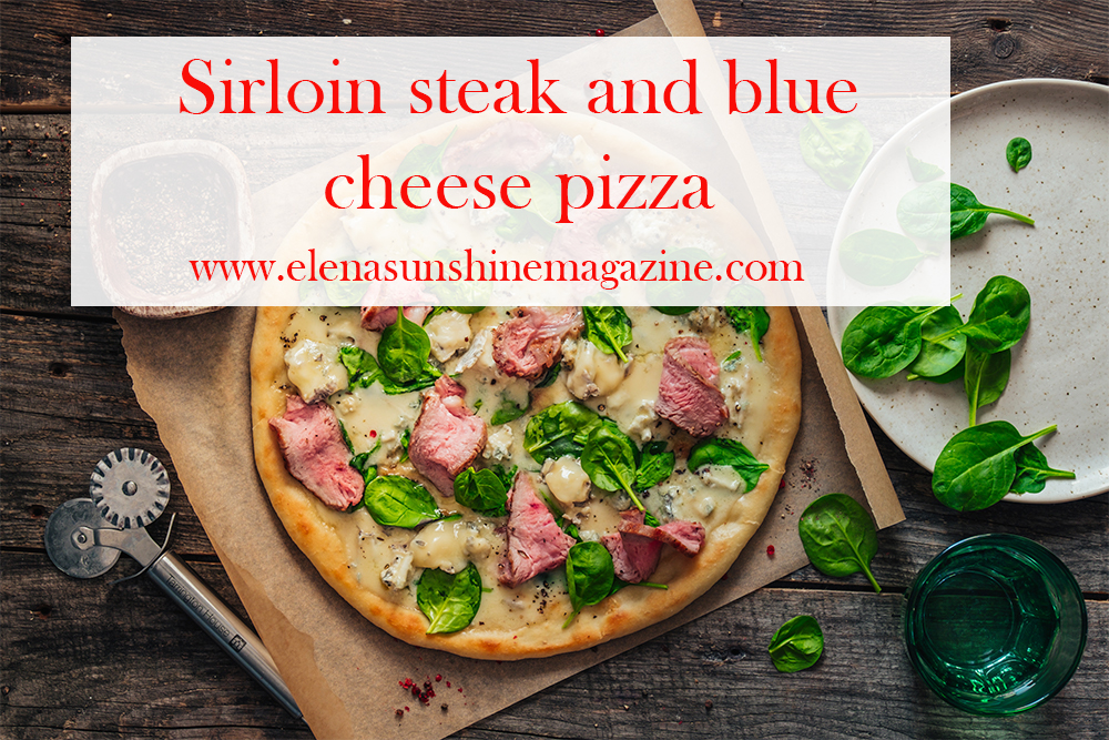 Sirloin steak and blue cheese pizza