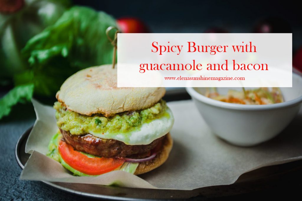 Spicy Burger with guacamole and bacon