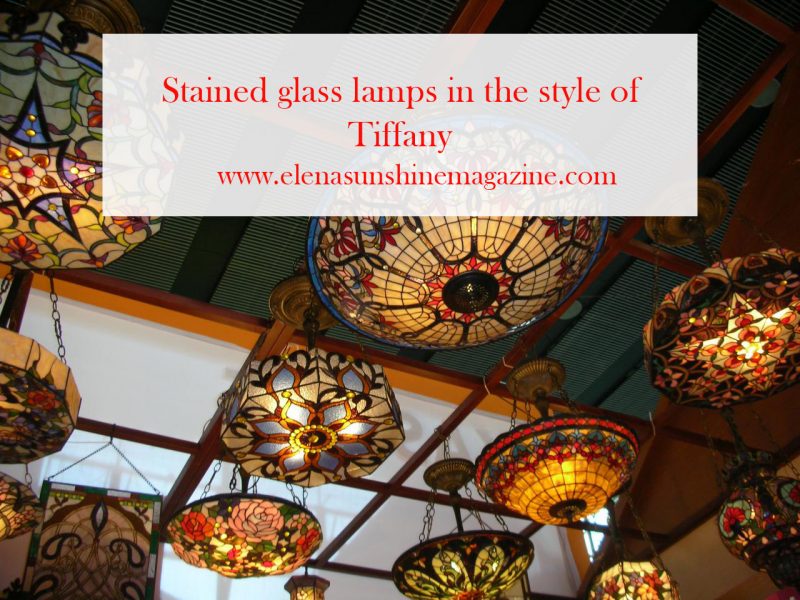 Stained glass lamps in the style of Tiffany