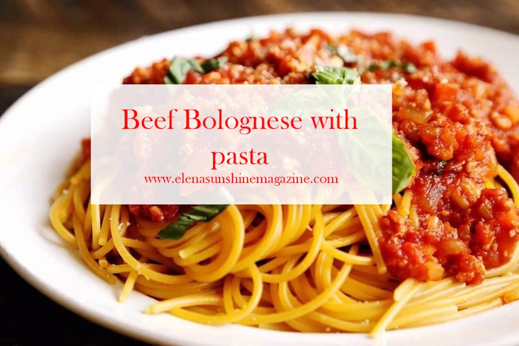Beef Bolognese with pasta