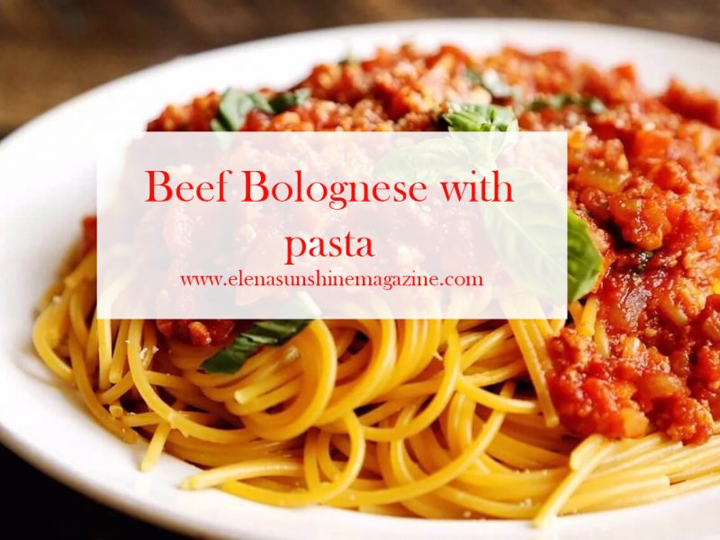 Beef Bolognese with pasta