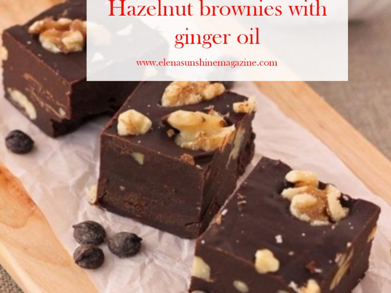 Hazelnut brownies with ginger oil