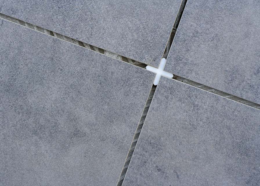 The joints between the tiles