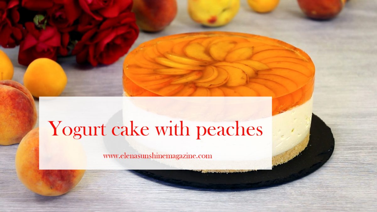 Yogurt cake with peaches