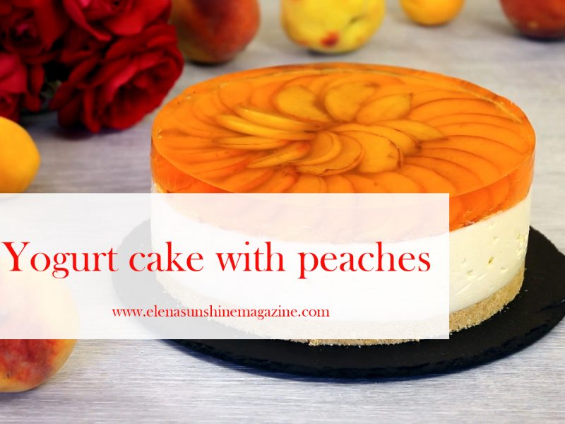 Yogurt cake with peaches