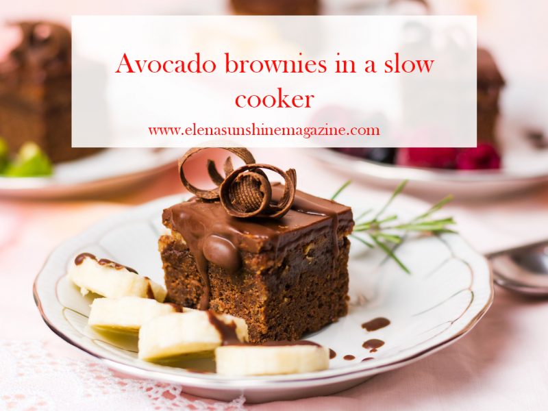 Avocado brownies in a slow cooker