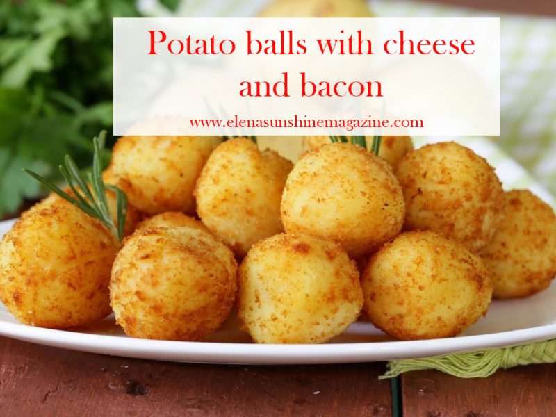 Potato balls with cheese and bacon
