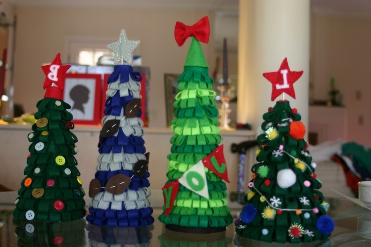 Christmas tree made of scraps of fabric