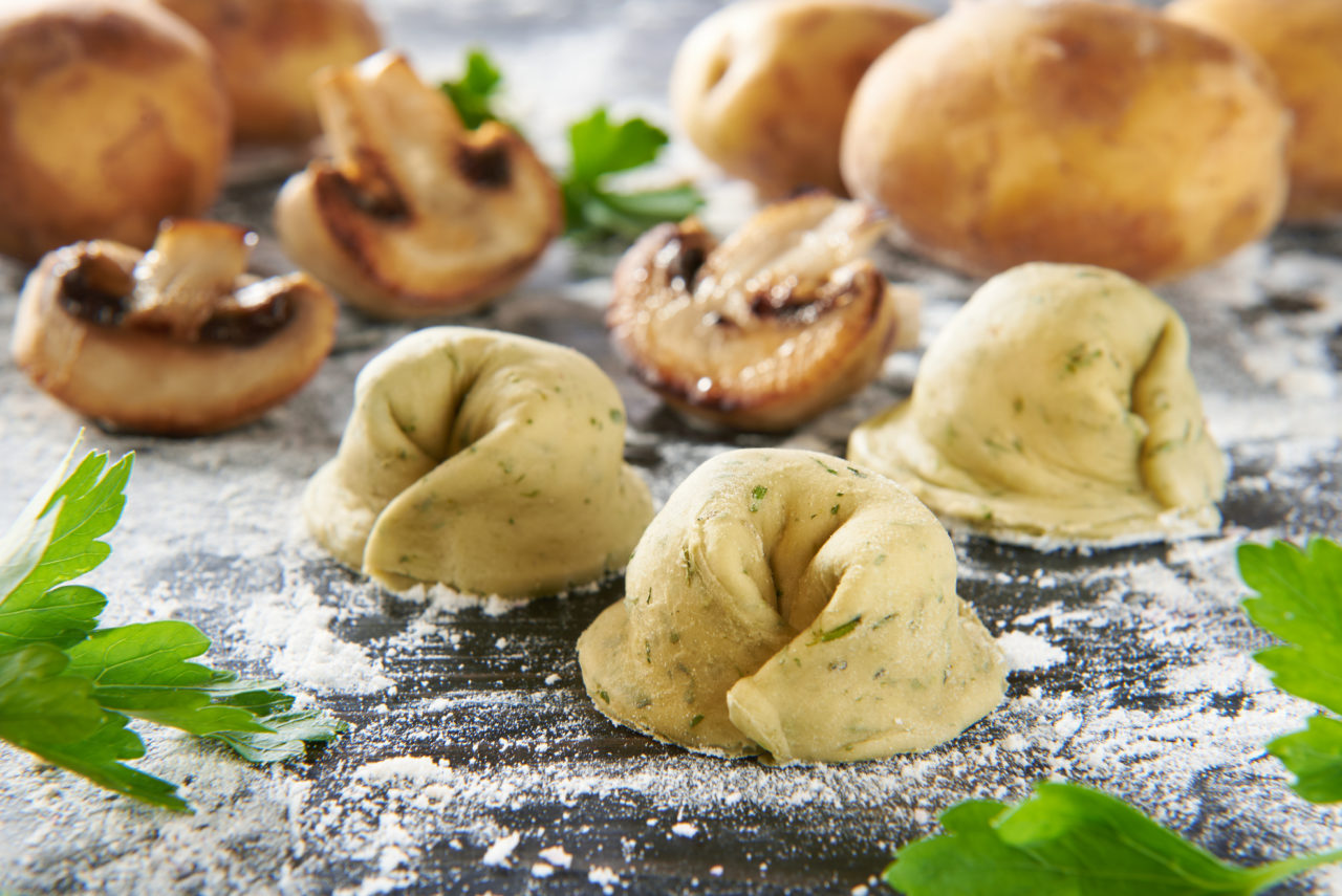 Dumplings with mushrooms