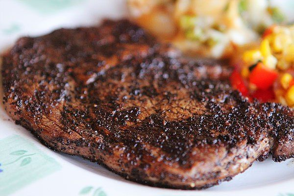 New York coffee-crusted steak