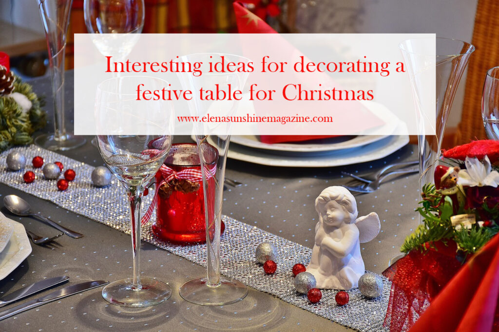 decorating a festive table for Christmas