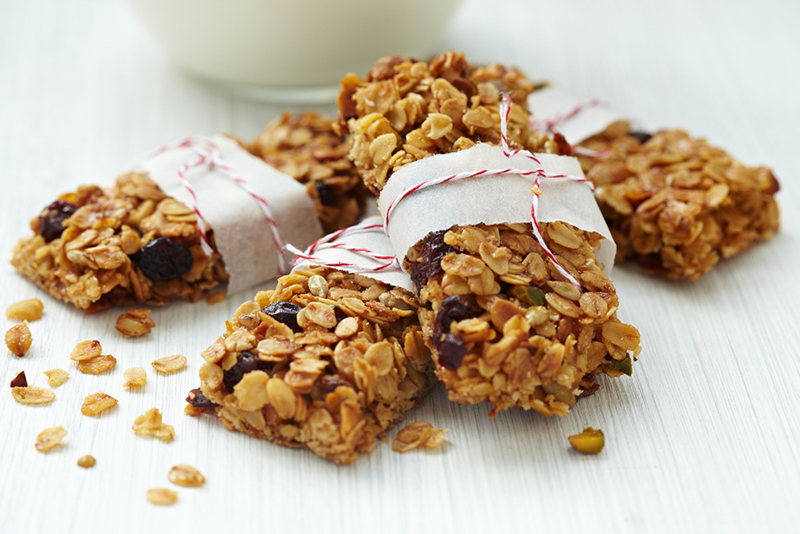 Date bars with walnuts, coconut chips and spices
