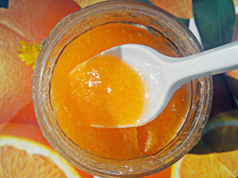 Citrus-peach scrub