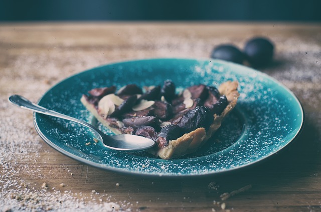 Gluten-free buckwheat pie with plums