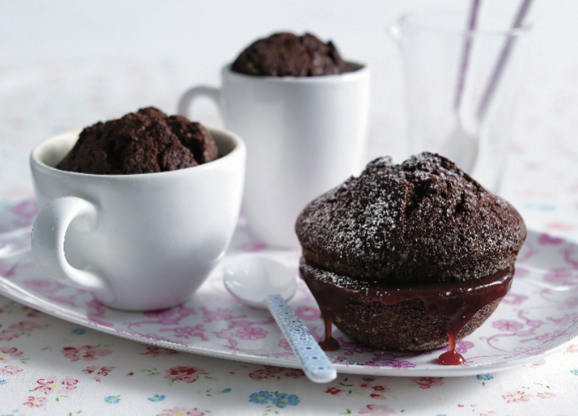 Quick chocolate cupcake in a mug