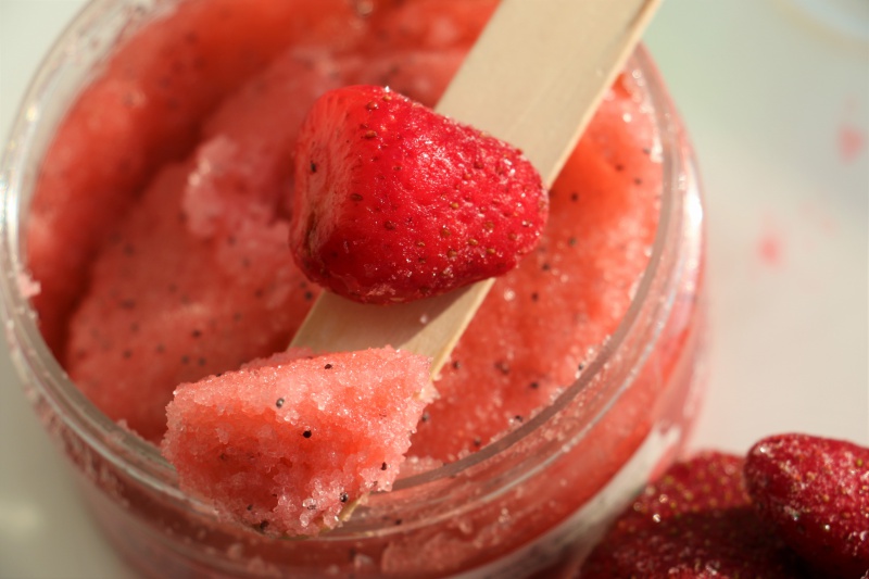 Strawberry facial and body scrub