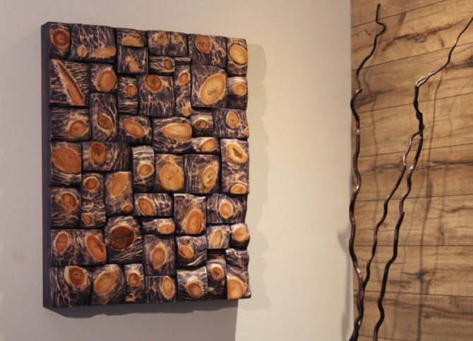 Panels made of wooden cuts