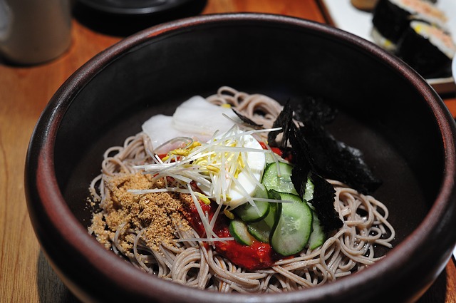 Salad with buckwheat noodles