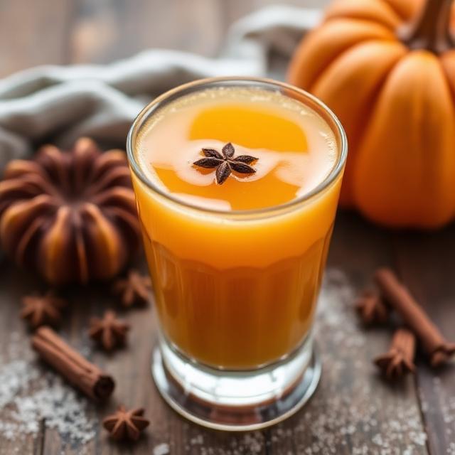 Warming pumpkin cocktail with spices
