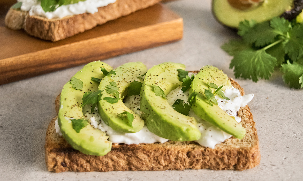 Sandwiches with avocado and watercress microgreens