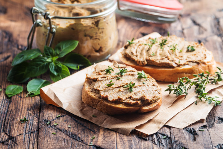 Sandwich with beans and microgreens