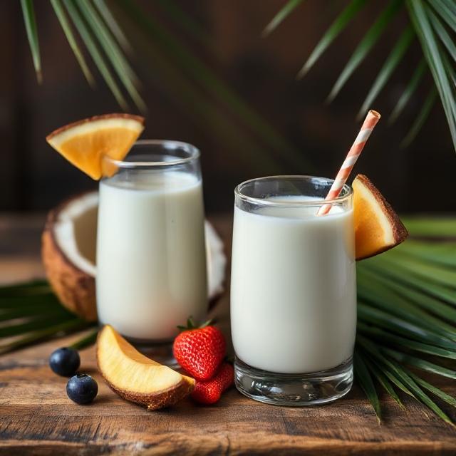 Coconut milk with fruit