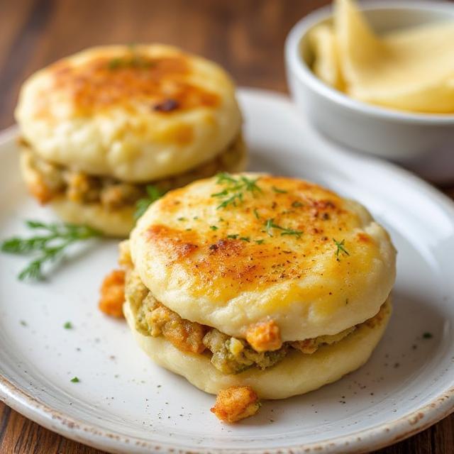 Mashed potato patties with stuffing