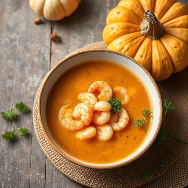 Pumpkin and shrimp soup