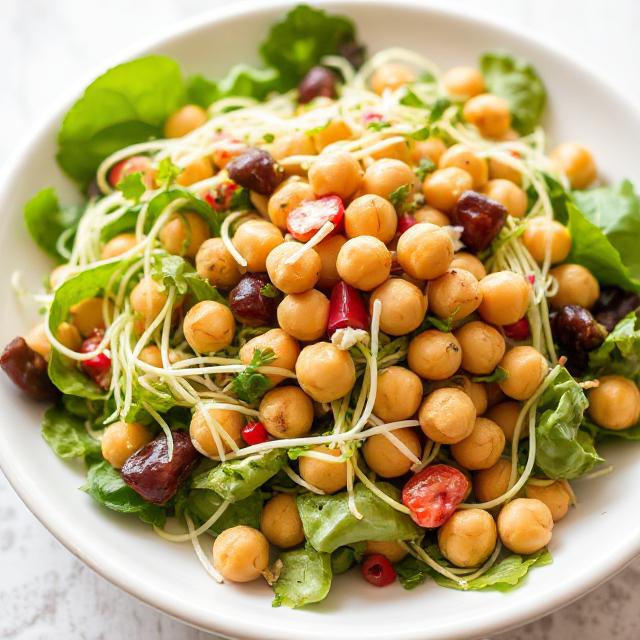 Salad with sprouts and chickpeas
