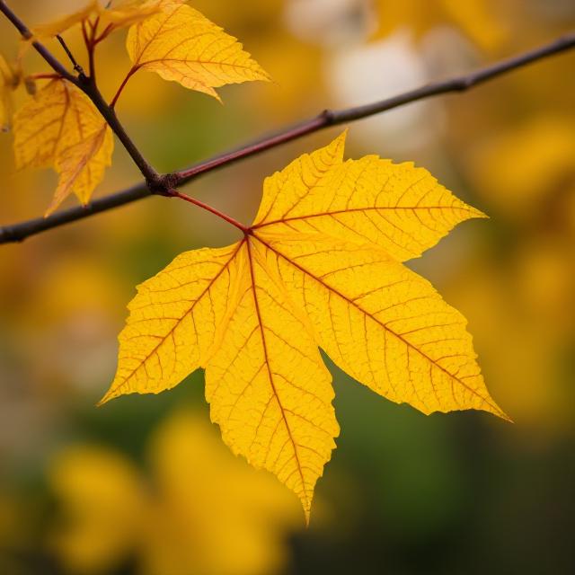 Autumn yellow leaf on a branch