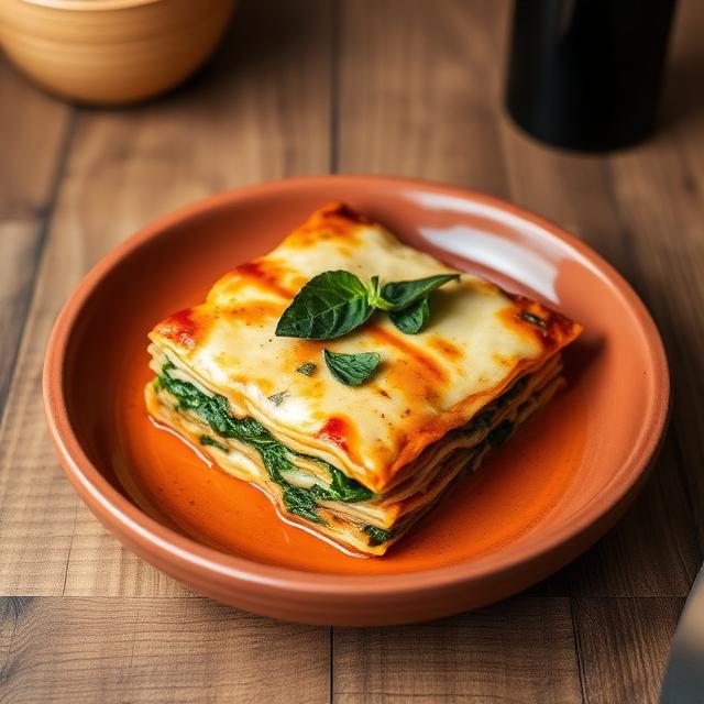 Lasagna with spinach and ricotta 