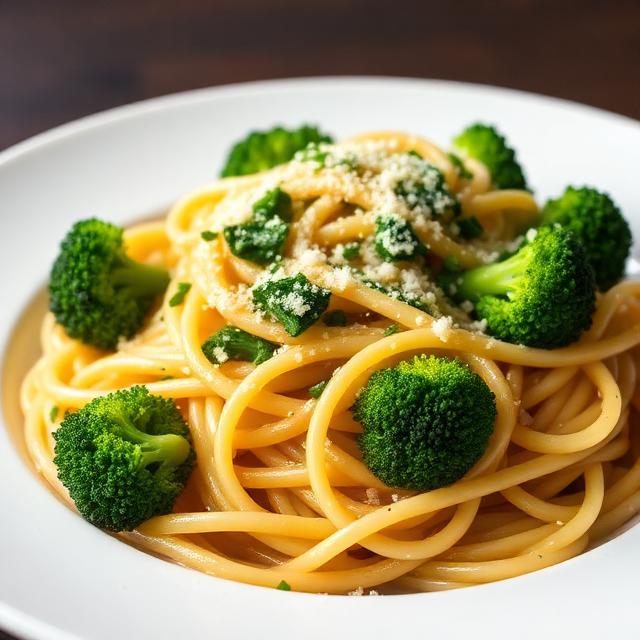 Pasta with broccoli in a beautiful dish