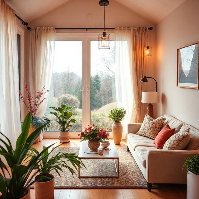 Well-being and happiness of a person in a beautiful house