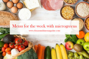 Menu for the week with microgreens