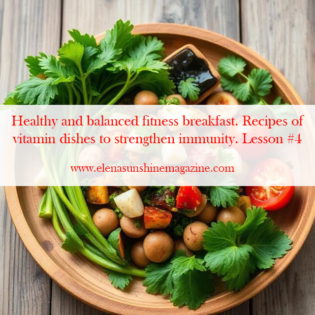 Healthy and balanced fitness breakfast. Recipes of vitamin dishes to strengthen immunity. Lesson #4
