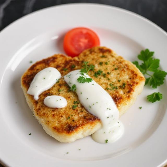 Fish cutlets with yogurt sauce