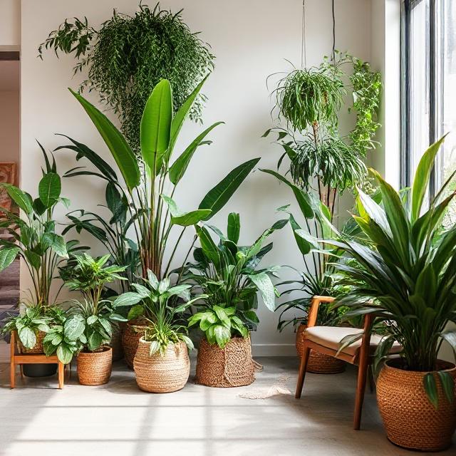 Interior design with plants