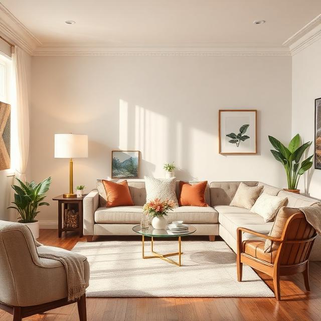 Comfortable and beautiful decor in the living room at home