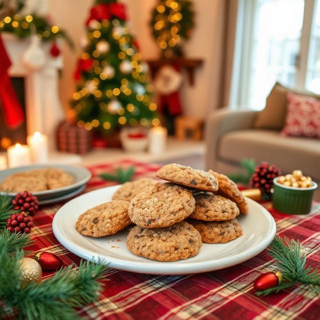 Gluten-free oatmeal cookies for a holiday party in the living room