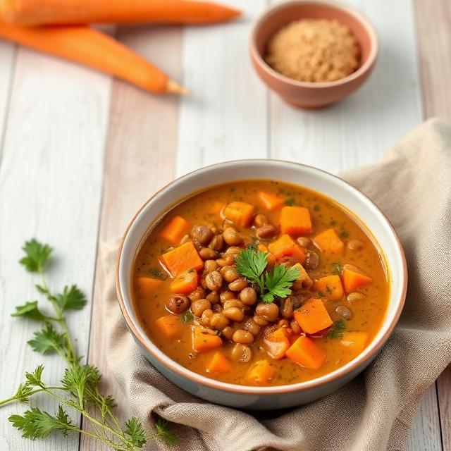 Creamy lentil and carrot stew