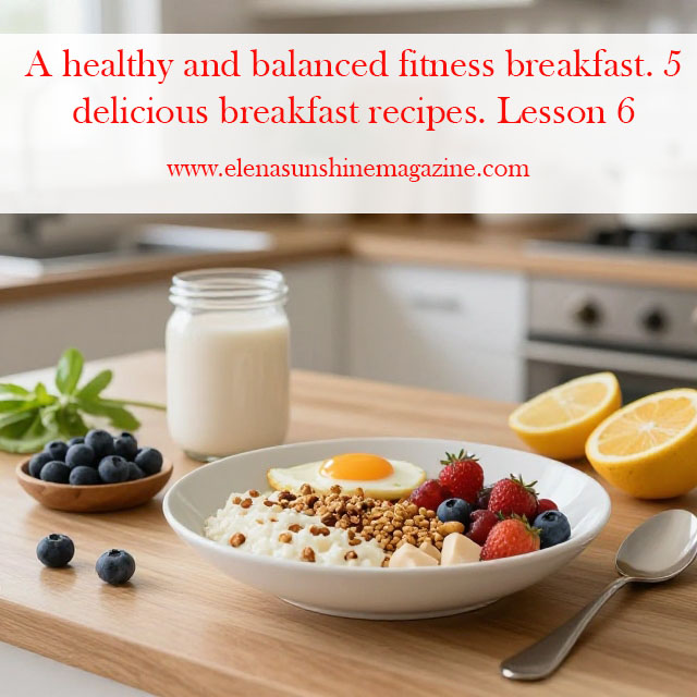 A healthy and balanced fitness breakfast. 5 delicious breakfast recipes. Lesson 6